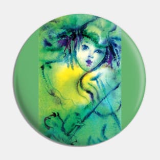 VIOLINIST CLOWN IN GREEN Pin