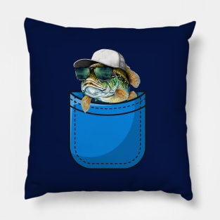 Is that a Bass in Your Pocket? Funny Fish Lover Fishing Sunglasses Pillow