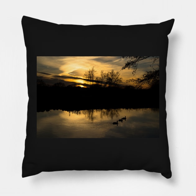 Flatford Mill Sunset Pillow by newbeltane