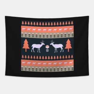 Deer, flowers and pine trees Tapestry