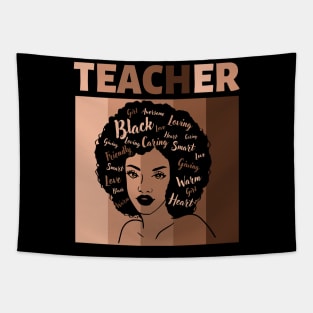 Black Smart Teacher Afro Love Melanin of African American Tapestry