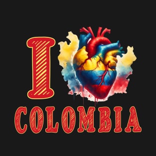 I love Colombia Heart Flag T-Shirt