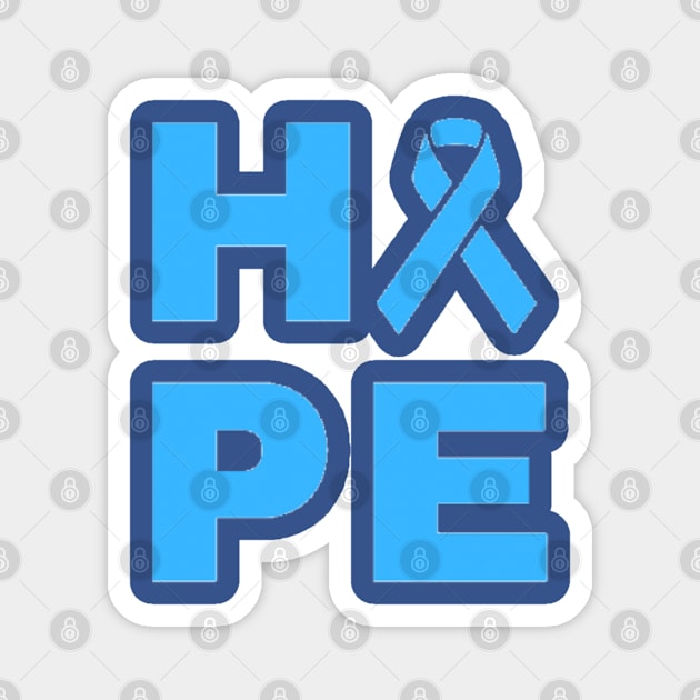 Hope Awareness Ribbon (Light Blue) Magnet by CaitlynConnor