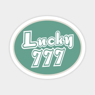 lucky number 777 - green and white Magnet