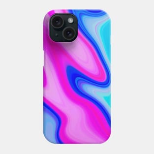 Pink blue abstract liquid fluid art Phone Case