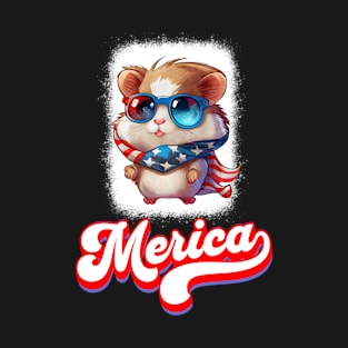 4th Of July Patriotic Hamster Merica T-Shirt