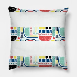 Mod Art Collage Stripes Pillow