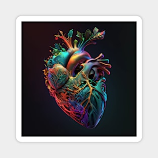 Anatomical heart - trippy style Magnet