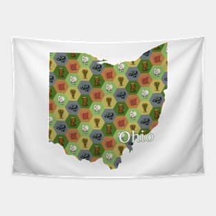 Ohio State Map Board Games Tapestry