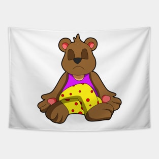 Bear at Yoga with Legs crossed Tapestry