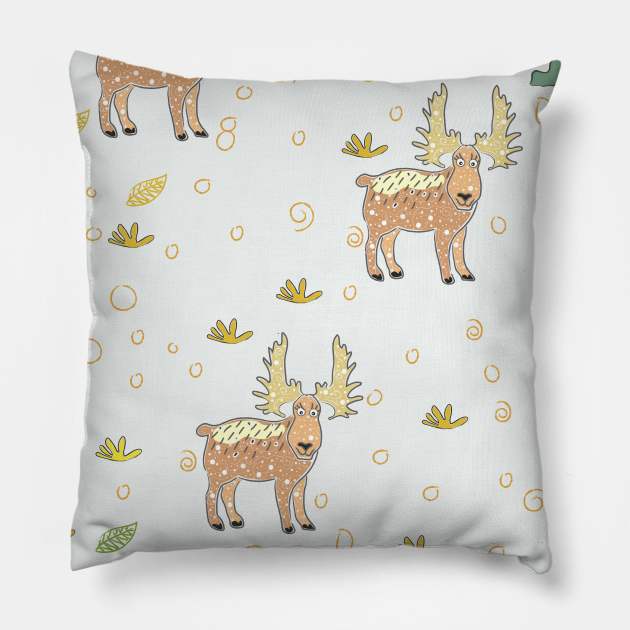 Moose Pillow by Kristina Stellar Scandinavian Land