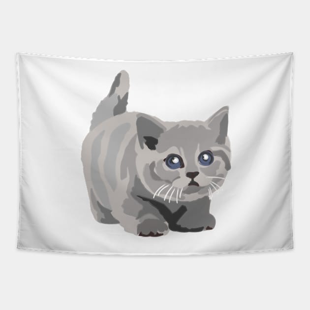 Cute British Shorthair Kitten Tapestry by bluhak