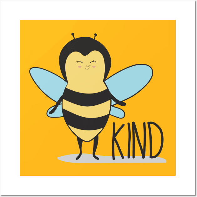 Be kind lovely bee heart design - Bee Kind Funny Bee - Posters and