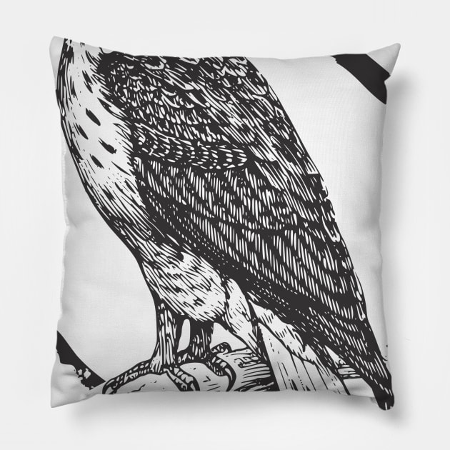 Hawk Hunter Pillow by MineLabel