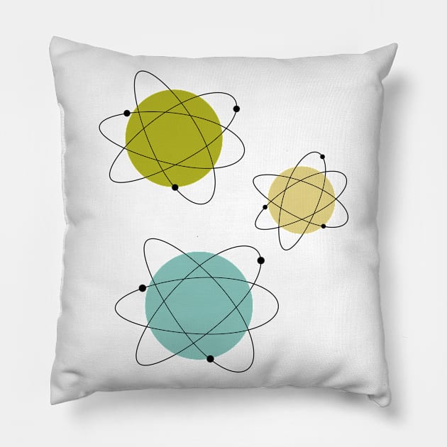 Solar System Mid Century Modern Atomic Age Pillow by OrchardBerry