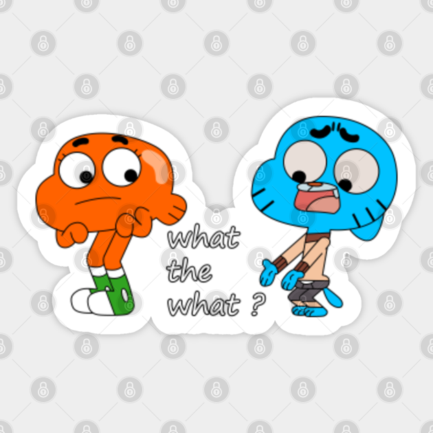 Gumball And Darwin What The What Gumball Aufkleber Teepublic De Gumball and darwin where sittingnin the living room flipping through the channels. gumball and darwin what the what