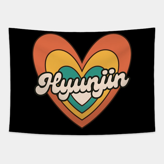 Retro Love Hyunjin SKZ Tapestry by wennstore