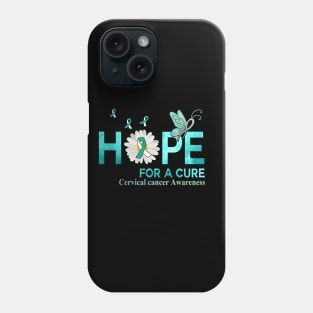 Hope For A Cure  Butterfly Flower Cervical cancer Phone Case