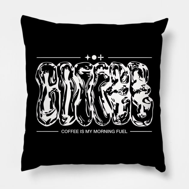 Coffee is my morning fuel Version 1 Negative Pillow by fm_artz