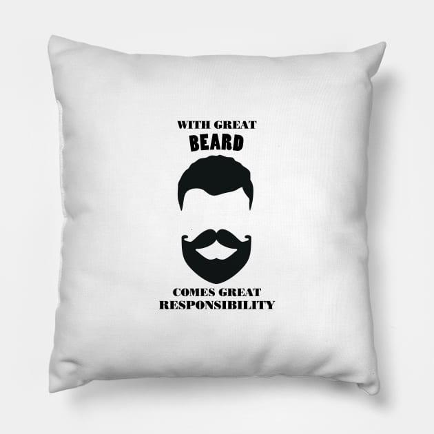 With Great Beard Pillow by Fun-E-Shirts