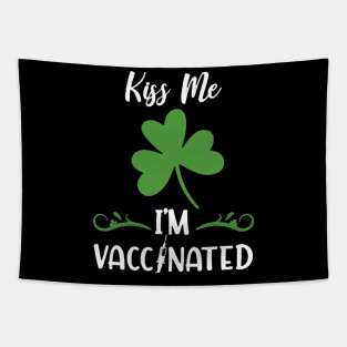 Kiss Me And Vaccinated Funny Tapestry
