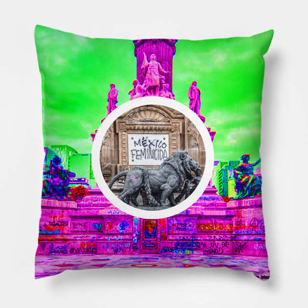 feminist mexico, woman collage anthem Pillow by jorge_lebeau