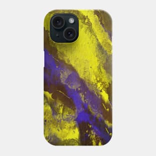 blue gold and yellow painting artwork  abstract art from nature Phone Case