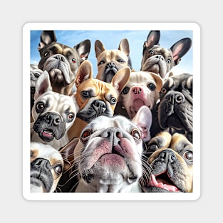 Dog French Bulldog Wild Nature Funny Happy Humor Photo Selfie Magnet