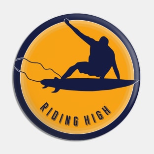 Riding High Surf Silhouette Pin