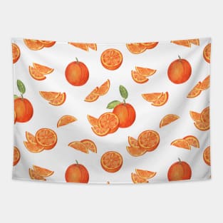 Juicy oranges pattern on white Tapestry