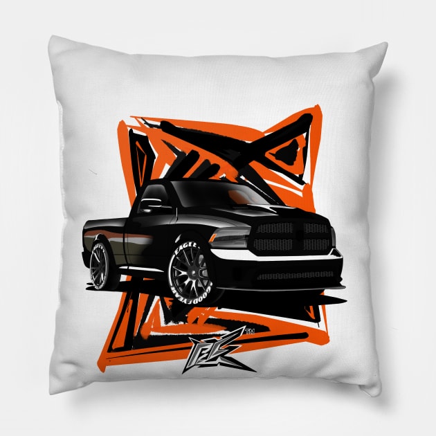 ram 1500 rt black 2 Pillow by naquash