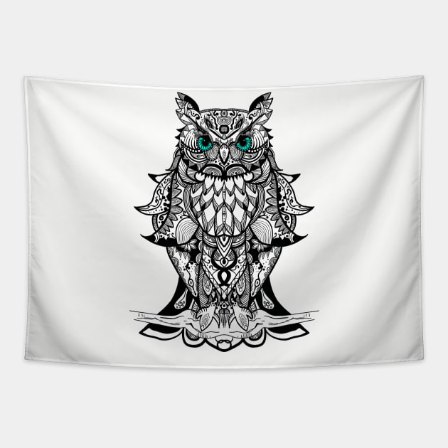 Best T-shirt is great for owl fans, Black Mandala Owl art T-shirt T-Shirt T-Shirt Tapestry by g14u