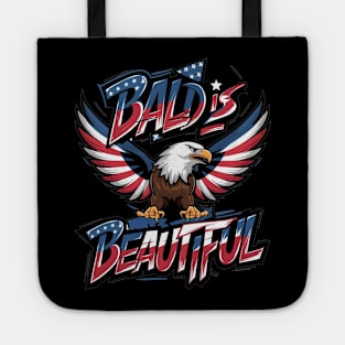 4th of July Bald Is Beautiful Bald Eagle Men Women Gift Tote