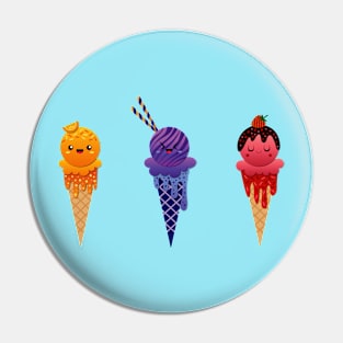 Ice Cream Fruit Flavors Pin