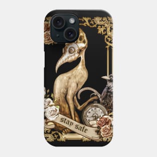 Cat Plague Doctor maskSay "stay safe" vintage Phone Case