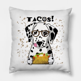 Dalmatian Taco black spotted Pillow