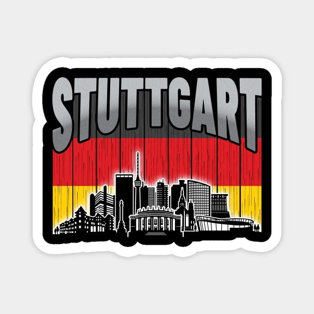 Stuttgart Germany Skyline Vintage German Flag Magnet by travel2xplanet