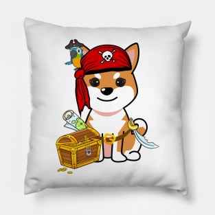 Cute orange dog is a pirate Pillow