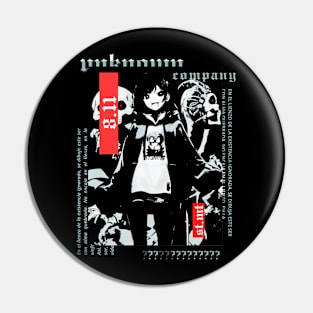 Anime girl with two skeletons in black and white | gothic | grunge | dark alternative clothing Pin