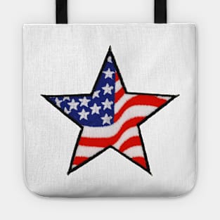 Embroidery American Flag Sticker Tote