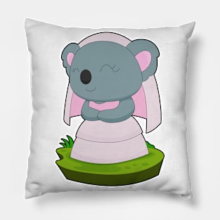 Koala Bride Veil Wedding Pillow