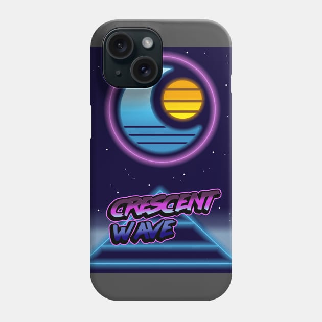 Retrowave Crescent Moon Phone Case by VixenwithStripes