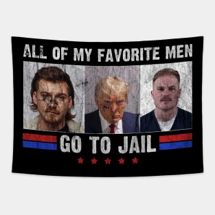 Funny All Of My Favorite Men Go To Jail Retro Tapestry