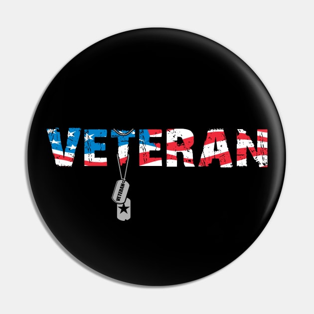 Veteran US Flag Pin by BoneheadGraphix