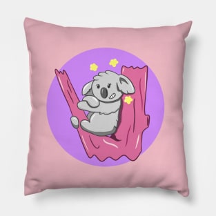 Cute Girl Koala On Tree Pillow