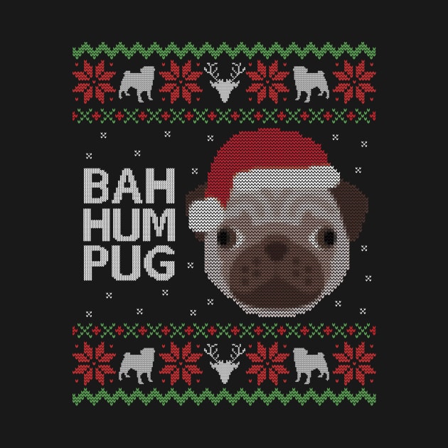 Ugly Christmas Sweater Bah Hum Pug Dog by HolidayoftheWeek