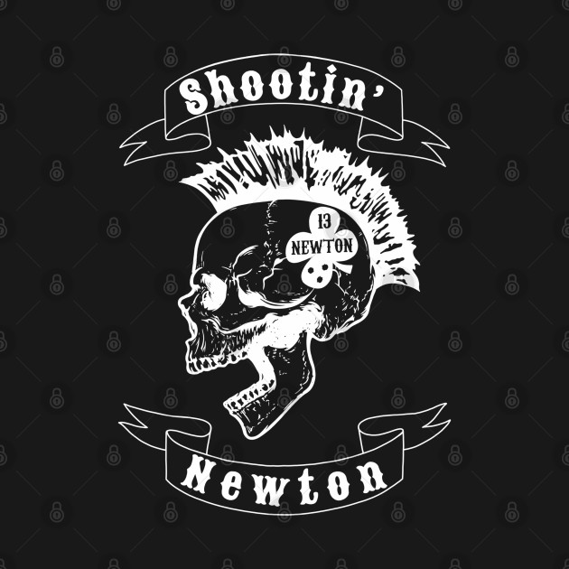 Shootin’ Newton (White Skull) by knightwatchpublishing