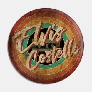 Elvis Costello Vintage Circle Art Pin