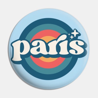 Vintage Paris Sunset Seal // Retro City Emblem for Paris, France Pin