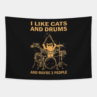 I Like Cats And Drums And Maybe 3 People Tapestry